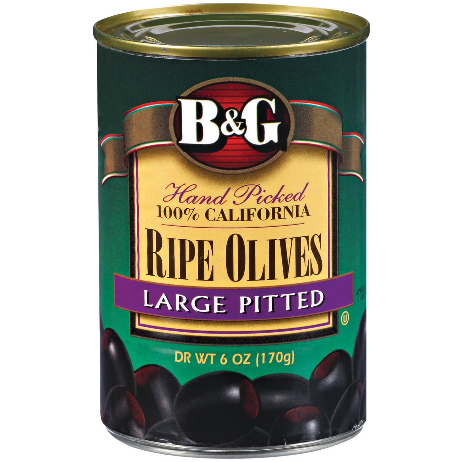 B&G Ripe Large Pitted Olives 6 Oz Can