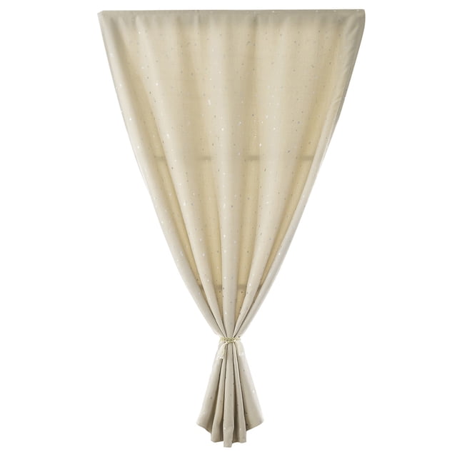 Yeacher 1 Pce Rideau Aoresac Maison Argent Chaud Étoiles Occultant Double Face Velcro Tissu de Rideau Maison
