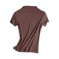 thumbnail image 3 of TINZ T-Shirt Décontracté Uni pour Femmes, Haut à Manches Courtes, Tee Léger Mode, Chemise Mode pour Femmes, Coupe Ample, Haut Femme, Hauts à Col pour Femmes, Manches Longues, 3 of 3