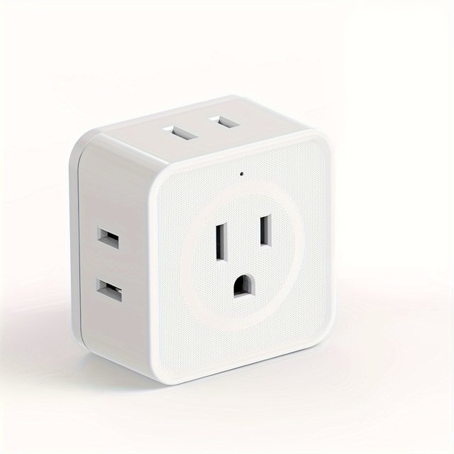 MesaSe 1pc/2pcs 5-Outlet Multi-Plug Splitter with Side Outlet Travel Cruise Office Dorm Essentials