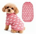 thumbnail image 7 of Dog Knitted Sweater Heart Puppy Sweater Warm Soft Pet Holiday Clothes for Small Cats and Dogs - Pink,XS, 7 of 7