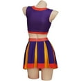 thumbnail image 4 of Women's Anime Cheerleader Crop Top and Mini Skirt Set High School Sleeveless Uniform, 4 of 7