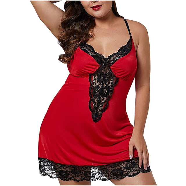 Pyjama Aguichant en Dentelle pour Femmes avec Bretelles
