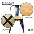 thumbnail image 3 of Silla Tolix Blanco Con Asiento Madera 2 Pzas Para Comedor negro, 3 of 8