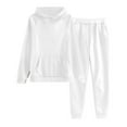 thumbnail image 6 of KAUOD Girls Soft Hoodi𝐞s Set 2 Piece Plain Pullover Hooded Sweatshirts Joggers Pants Outfits Kids Fall Sweatsuitss Clothes, 6 of 6