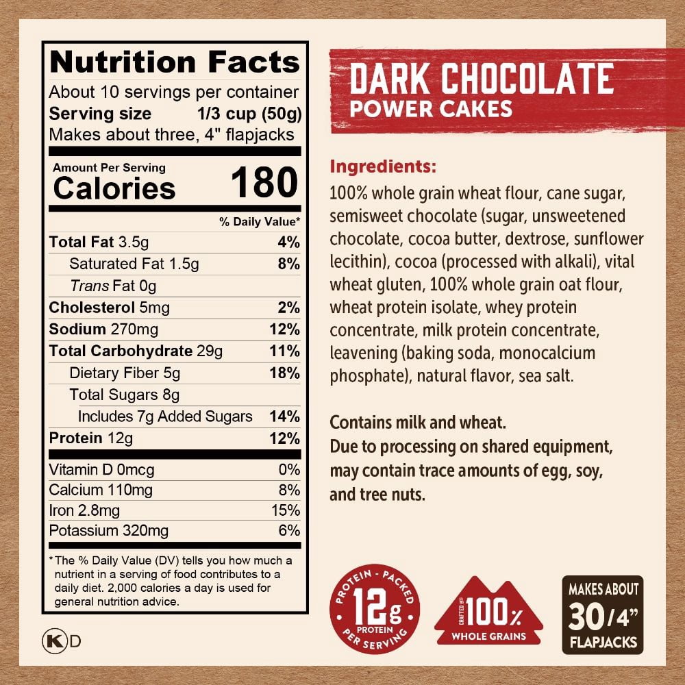 Kodiak Power Cakes Dark Chocolate Pancake & Waffle Mix 18 oz - Pack of 3