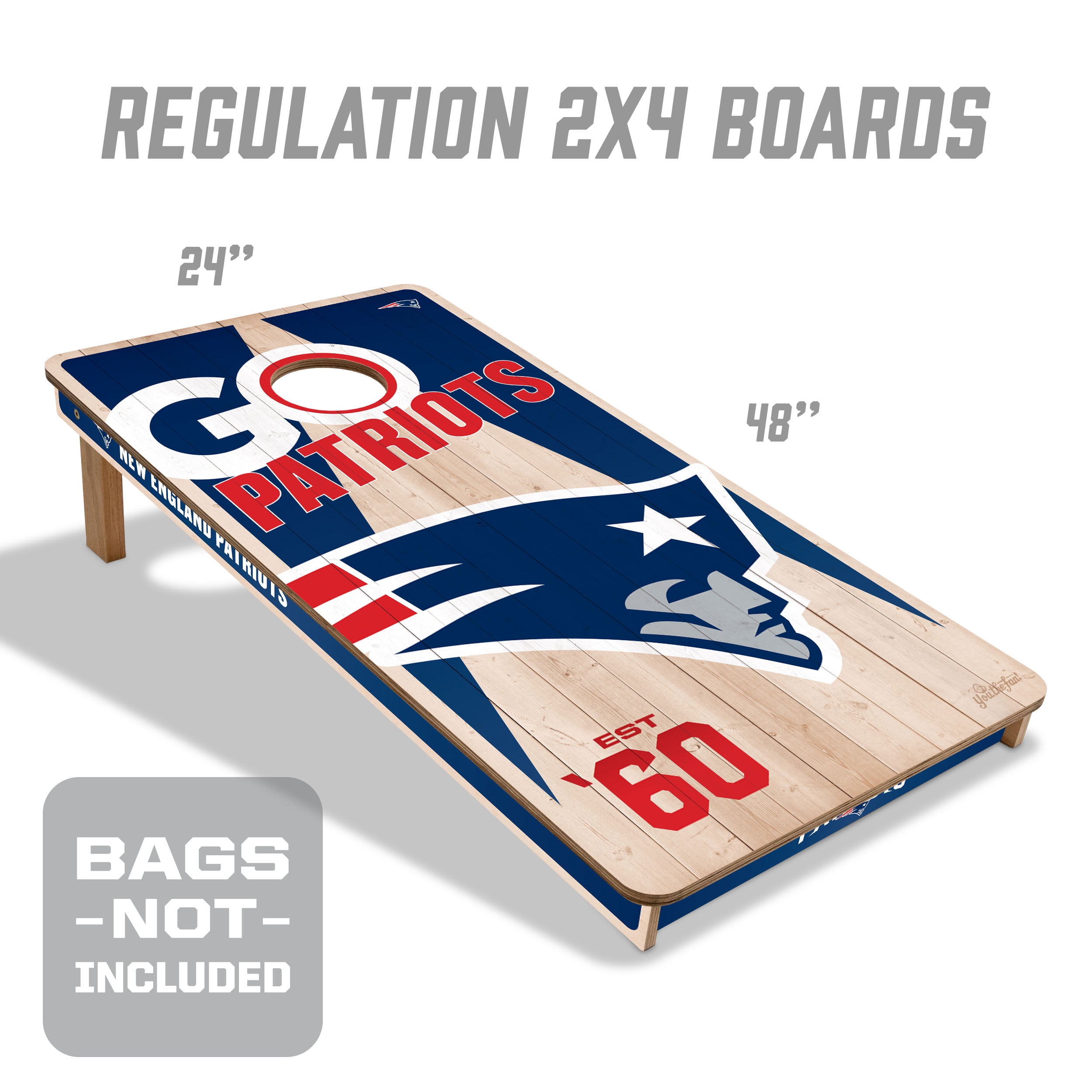 YouTheFan NFL New England Patriots 2' x 4' Cornhole Game No Bags