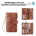 thumbnail image 3 of AlmosTen Wallets for Women PU Leather with RFID Blocking Large Capacity Credit Card Holder Ladies Phone Clutch Travel Long Purse Wristlet Wallets for Women,Brown, 3 of 10