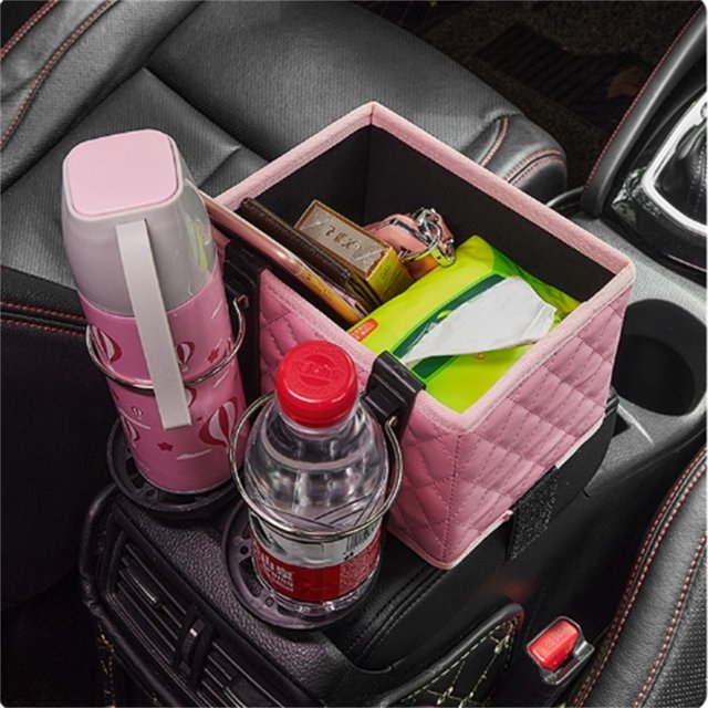 Universal Car Armrest Storage Organizer with Cup Holders Multifunctional Console Side for Vehicle Interior Accessories