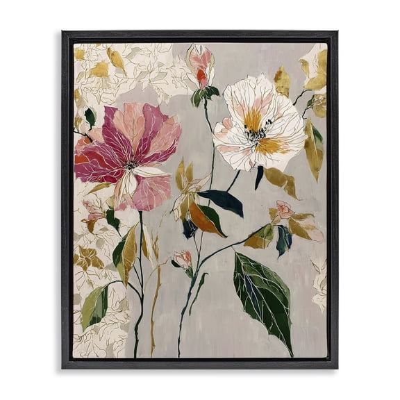 Playful Assumption Abstraction Black Framed Floater Canvas Wall Art, design by Annabelle Hall