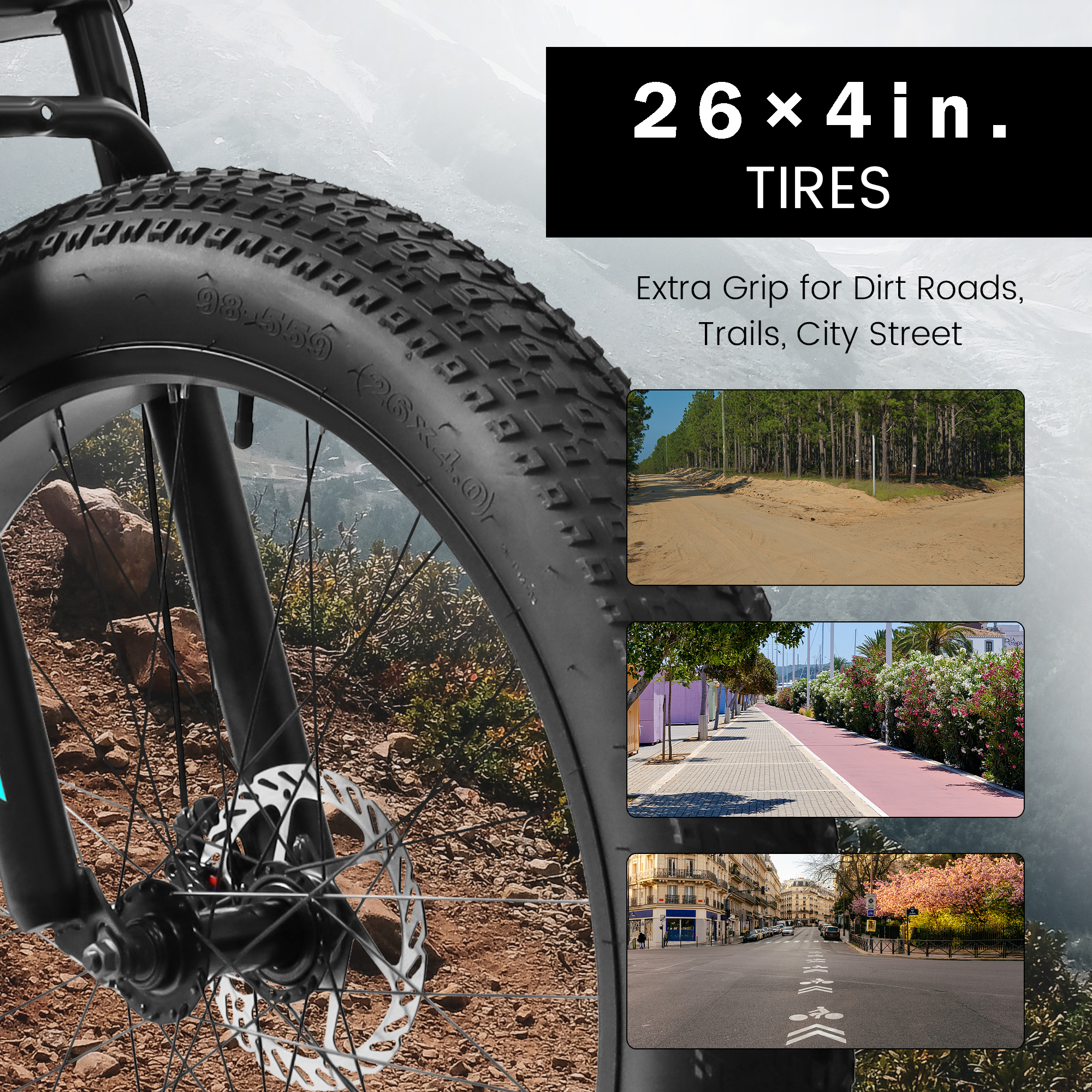 24 inch Fat Tire Bike, Front Suspension Mountain Bike with Disc Brakes 21 Speed, Blue