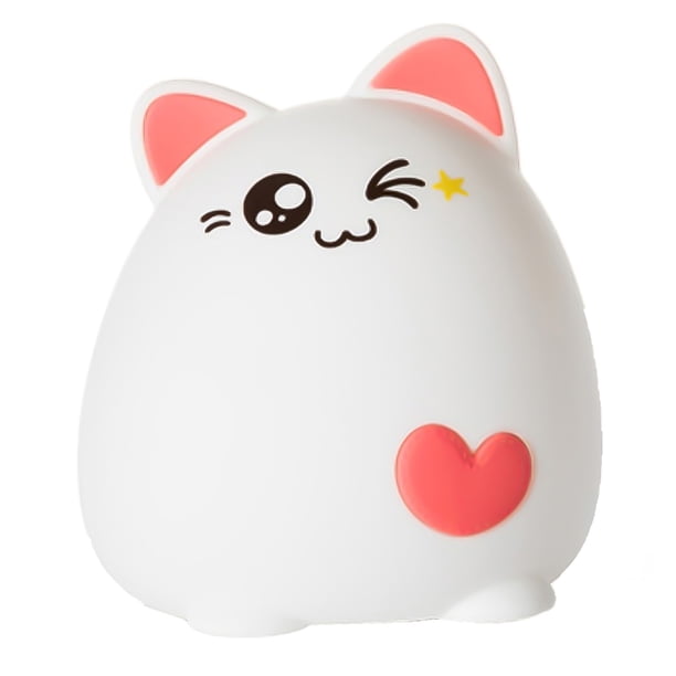 Gato De Dibujos Animados Luz Nocturna De Silicona Suave Y Linda Carga Usb Pat Light Interruptor De Control Táctil Luz Led Atmósfera Lámpara De Mesa Con Múltiples Luces Para El Dormitorio Guardurnaity HA018941-00