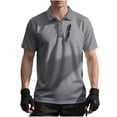 thumbnail image 2 of Ceisia Men's Regular Straight Short-Sleeve Functional Polo Shirt Breathable Mesh Chest Pocket Spring Summer Shirt Gift, 2 of 9