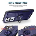 thumbnail image 4 of for Samsung Galaxy S21 Ultra Case, Rugged Shockproof Heavy Duty Soft TPU Rubber Bumper Hard PC Back Hybrid Protective Case [with Ring Stand] for Galaxy S21 Ultra (Without Screen Protector) - Blue, 4 of 7