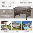 thumbnail image 6 of Gymojoy 4-Piece Wicker Outdoor Rocking Conversation Chair Set, Rattan Swivel Glider Patio Chairs with Ottomans, Gray, 6 of 14