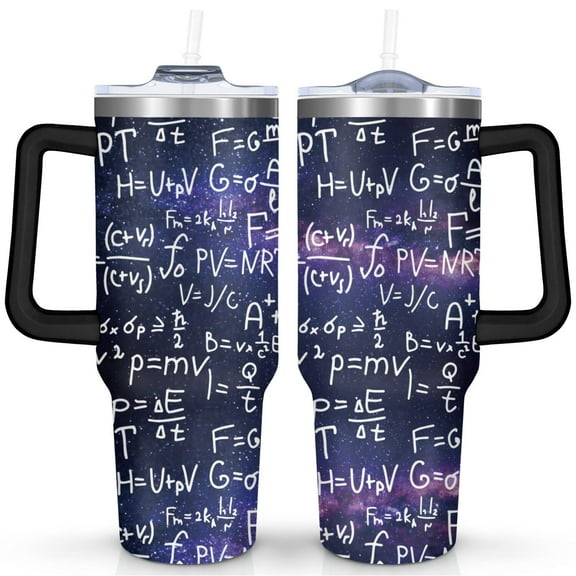 40oz Scientif Tumbler with Handle & Straw - Insulated Stainless Steel Travel Mug,Leakproof,Cup Holder Friendly,Dishwasher Safe,for Hot/Cold Drinks.