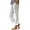 01# White, variant on HKYNLAG Cotton Linen Pants Women Summer Boho Dressy Casual Straight Leg Capri Pants Elastic Waist Beach Trousers with Pockets Blue 6XL