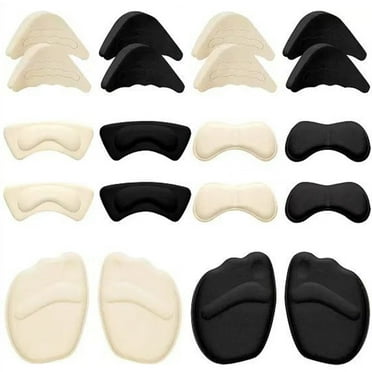 Farfi 10 Set Heel Pads Waterproof Shockproof Super Soft Ergonomic Reusable Protect Foot Breathable Women High Heels Insoles Shoes Reduce Shoes Accessory (Black White)