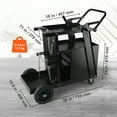 thumbnail image 2 of KFFKFF Welding Trolley, Dual-Level 4-Compartment Welder Trolley with a Load Capacity of 265 LBS, 360° Rotating Wheels, Cylinder Storage Safety Chains, Robust Mobile MIG Welder Trolley, 2 of 9