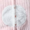 thumbnail image 4 of Baby Fleece Footed Jumpsuit Infant Soft Plush Hooded Bear Onesie Newborn Long Sleeve Romper Girls Winter Clothes, Pink, 6 Months, 4 of 7