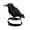 B, variant on OIUR Halloween Black Feathered Crow Lifesize Realistic Raven Prop Handmade Artificial Birds Model for Indoor Outdoor Halloween Party Decor
