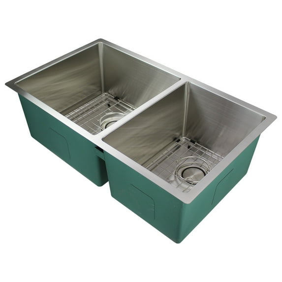 Transolid DUDOT321910-16 Diamond Titan 16 Gauge Stainless Steel 32-in Undermount Kitchen Sink with Taper in Stainless Steel