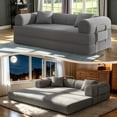 thumbnail image 2 of VKHCU 79" Convertible Sofa Bed, 5-in-1 Sleeper Sofa, Boneless Couch with Fixed-Shape Frame, Corduroy Folding Floor Sofa for Living Rooms,Bedroom, Apartment, No Assembly Required, Dark Gray, 2 of 9