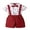 Red, variant on Douhoow 0-18m Baby Boys Clothes Set, Beard Print Short Sleeve Lapel Neck Shirt Suspender Shorts