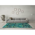 thumbnail image 3 of Ahgly Company Indoor Rectangle Solid Turquoise Blue Modern Area Rugs, 2' x 3', 3 of 4