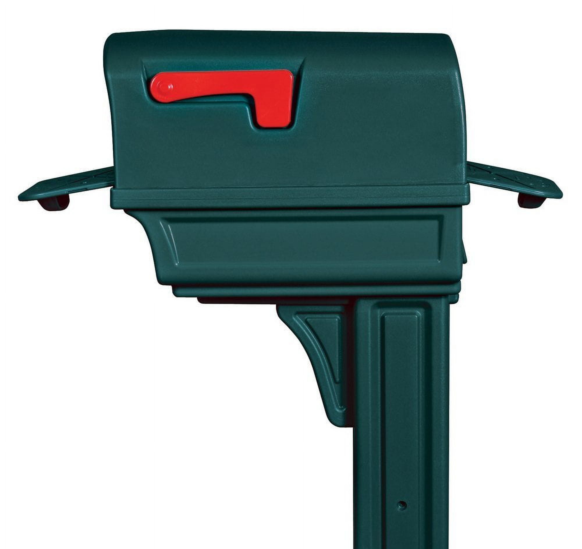 Gibraltar Mailboxes Gentry All-in-One, Large, Plastic, Mailbox and Post Combo, Green, GGC1G0000