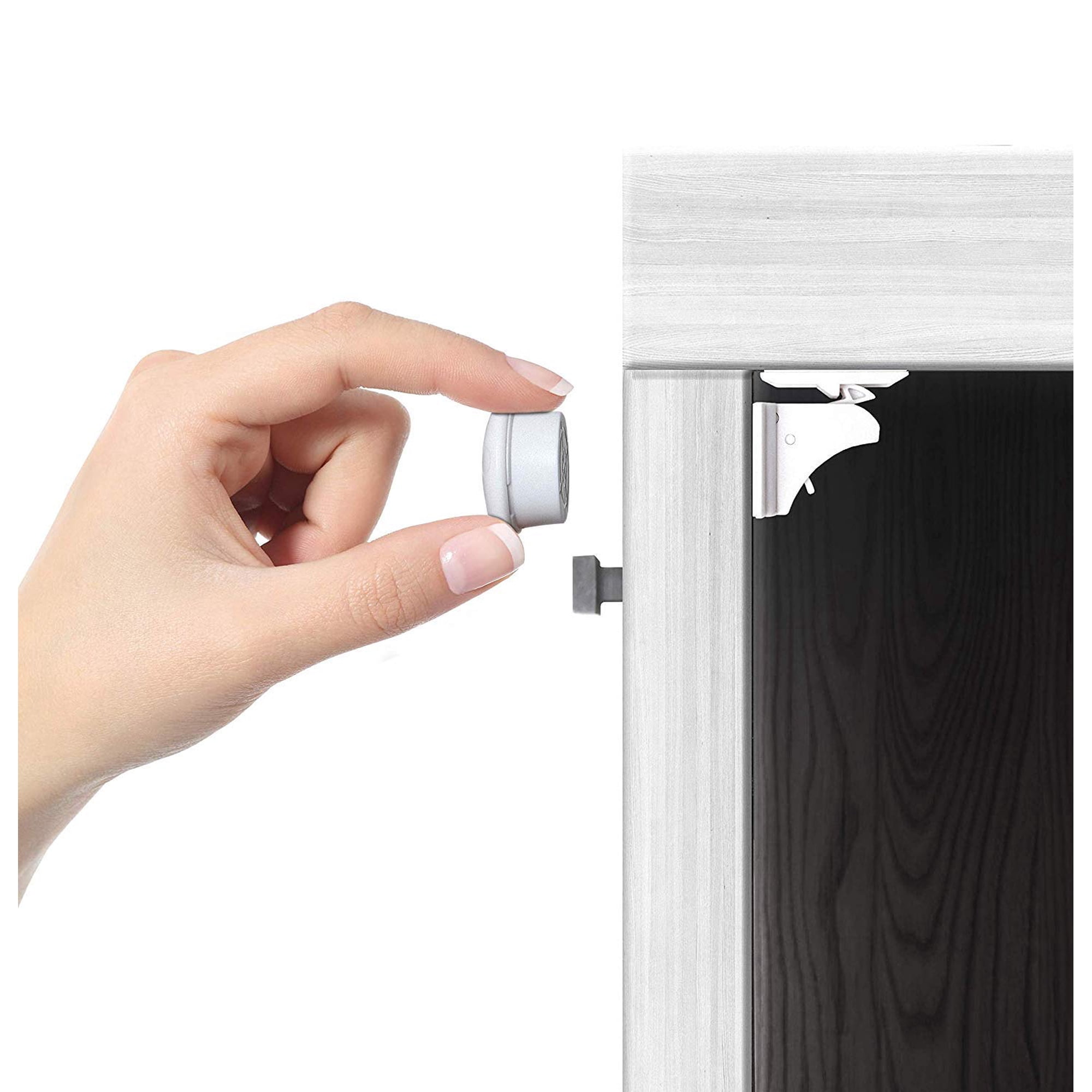 Jambini Magnetic Cabinet Locks - Baby Proofing Cabinets Child Safety Locks for Cupboards (4 Locks + 1 Key)