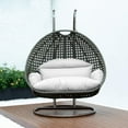 thumbnail image 3 of 2 Person Hanging Egg Chair - Outdoor Porch Swing Seat - Comfortable Indoor/Outdoor Lounge Chair, 3 of 6