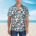 thumbnail image 4 of Lsque Football Soccer Ball pattern Hawaiian Shirt for Men, Unisex Summer Beach Casual Short Sleeve Button Down Shirts-3X-Large, 4 of 9