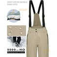 thumbnail image 3 of Mapamyumco Women's Ski Bibs Waterproof Insulated Snowboard Pants, Windproof Snow Pants with Detachable Suspenders Cornstalk XS, 3 of 7