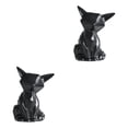 thumbnail image 1 of Estatua de Zorro de Porcelana Geométrica Naiovety Negro S 2Conjunto, 1 of 1