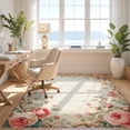 thumbnail image 3 of Design&I 8'x10' Washable Area Rug Snag-Free Pink Vintage Boho Scrolling Vine Frame Blooming Cluster Girly for Dining Room, Large Office, Lounge, 3 of 7