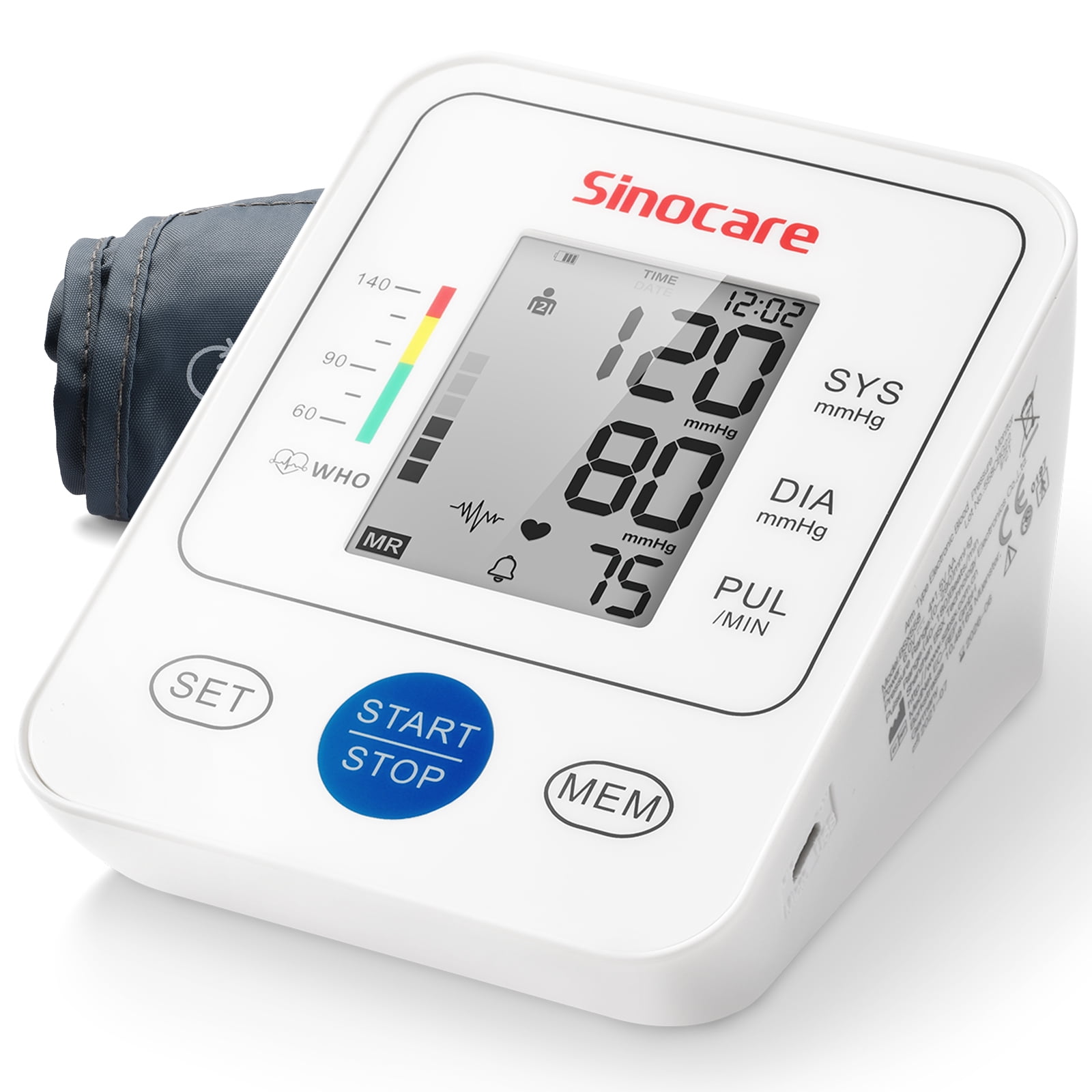 Sinocare Upper Arm Blood Pressure Monitor with LCD Display Adjustable