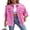 Pink, variant on Gupgi Women Denim Jackets Ripped Distressed Coat Solid Color Long Sleeve Button Down Boyfriend Jean Coat