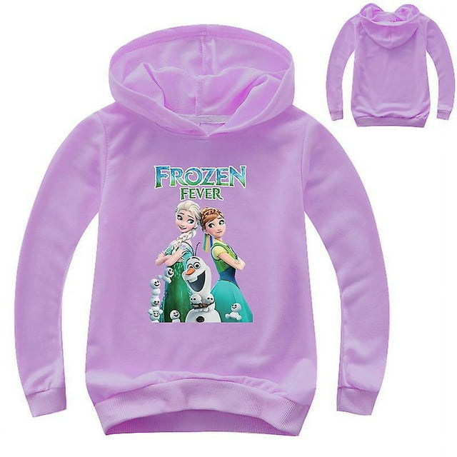 Sweat à Capuche Mignon pour Filles, Imprimé Fleur Princesse Anna Elsa, Veste à Fermeture Éclair pour Bébé