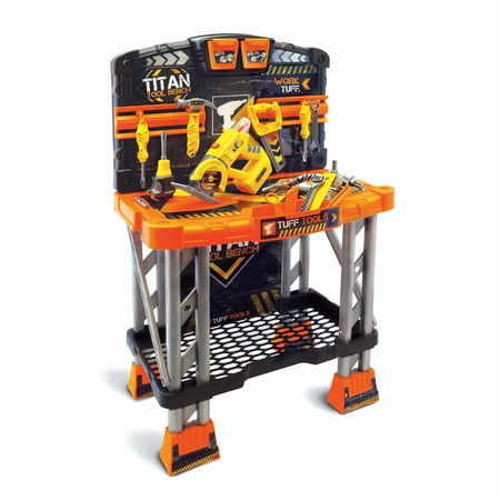 Tuff Tools Pretend Play 53 Piece Toy Titan Tool Bench W