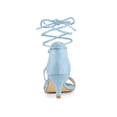 thumbnail image 2 of BLISSFUL STEP Inspired Women's Kitten Heel Lace Up Open Toe Sandals Sky Blue (Size 8), 2 of 7