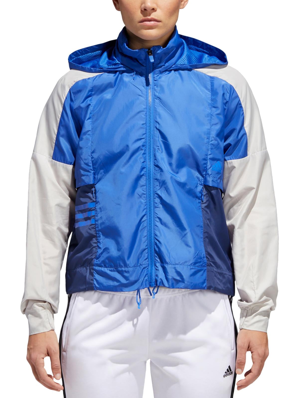 blue adidas windbreaker womens