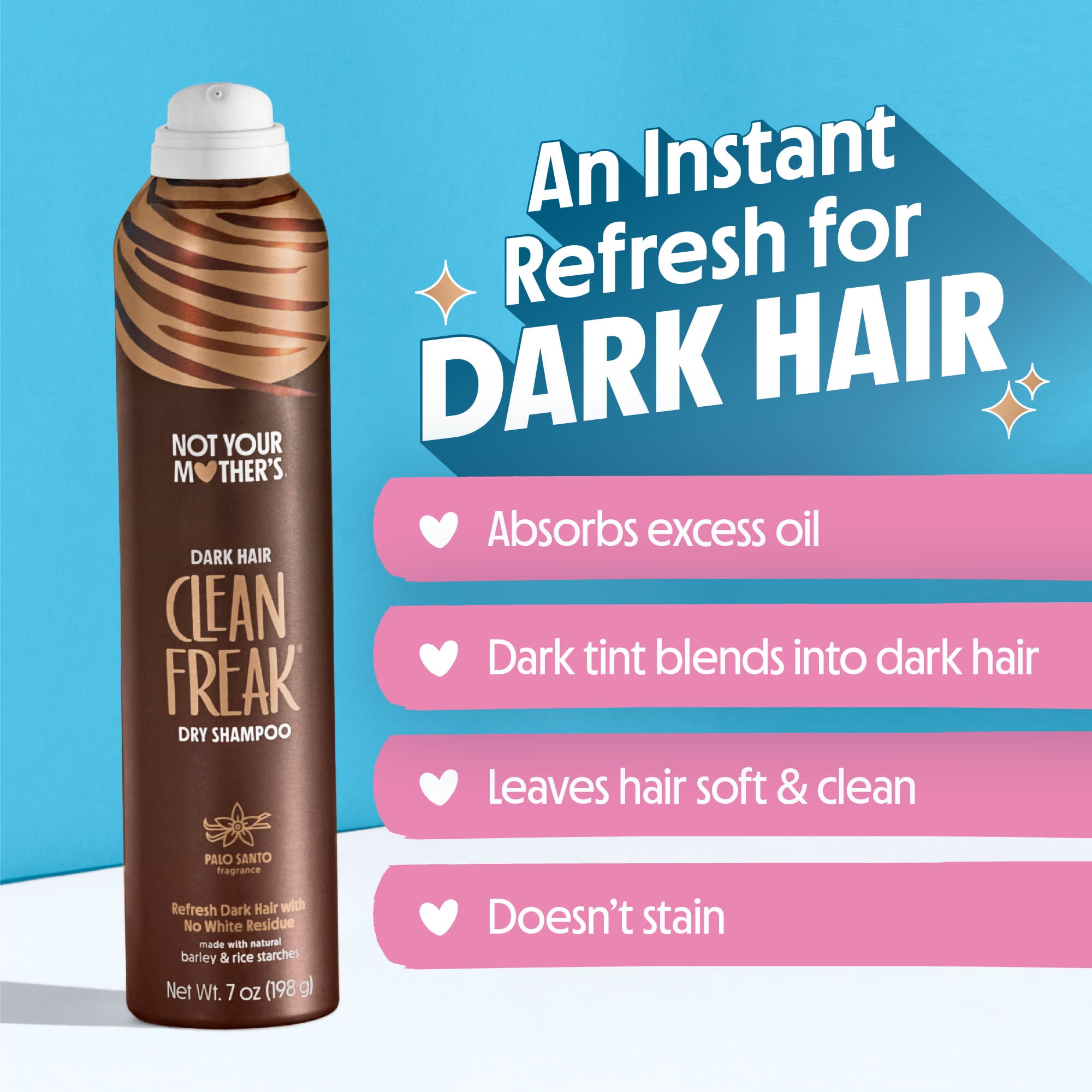 (3 pack) Not Your Mother's Clean Freak Dry Shampoo for Dark Hair Shades, 7 oz
