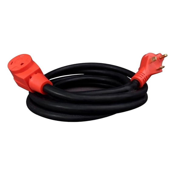 Mighty Cord RV 30-Amp Extension Cord, 15-Foot Power Extension Cord, Red