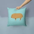thumbnail image 2 of Carolines Treasures BB8108PW1414 Hungarian Mangalica Pig Blue Check Fabric Decorative Pillow, 14 x 14 in., 2 of 4
