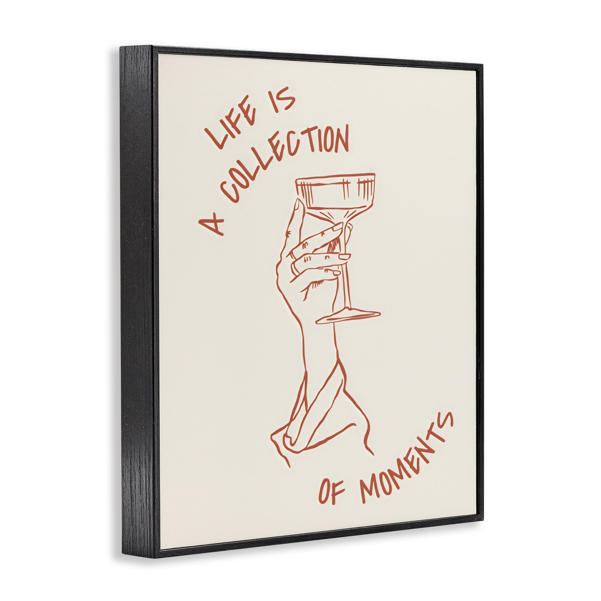 Stupell Industries Life Is A Collection of Moments Toast Black Framed Giclee Art, design by The Prints Vibe