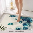 thumbnail image 6 of Peacock Feather Doormat Outdoor Entrance 24"x36", Teal Ethnic Rustic Farmhouse Elegant Absorb Moisture Dirt Door Mats, Non-Slip Rubber Backing Floor Mats Indoor, Low-Profile Front Door Rugs, 6 of 9