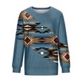 thumbnail image 4 of Nouveaux Hauts pour Femmes 2023 Grande Taille Mode Décontractée Impression Col Rond Manches Longues T-Shirt Ample Blouse d'Automne Pull Sans Capuche Chandail en Molleton Ample pour Femmes, 4 of 5