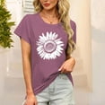 thumbnail image 2 of Fartey Women Short Sleeve Tops Summer Going Out Tees Funny Floral Print Crew Neck T Shirts Comfy Breathable Cotton Tshirt Loose Casual Holiday Blouses Red M, 2 of 7