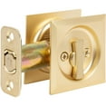 thumbnail image 2 of Stone Harbor Hardware Contemporary Square Pocket Door Lock, Privacy Function, 2-3/8" Backset, Satin Brass, 2 of 3